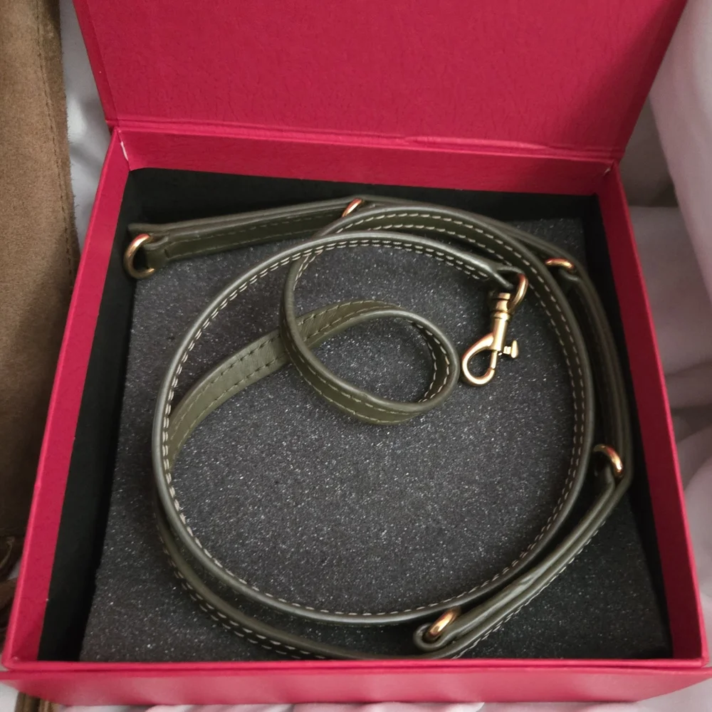 Carolina Herrera Brown Suede Fringe Crossbody Bag - Picture 5 of 9